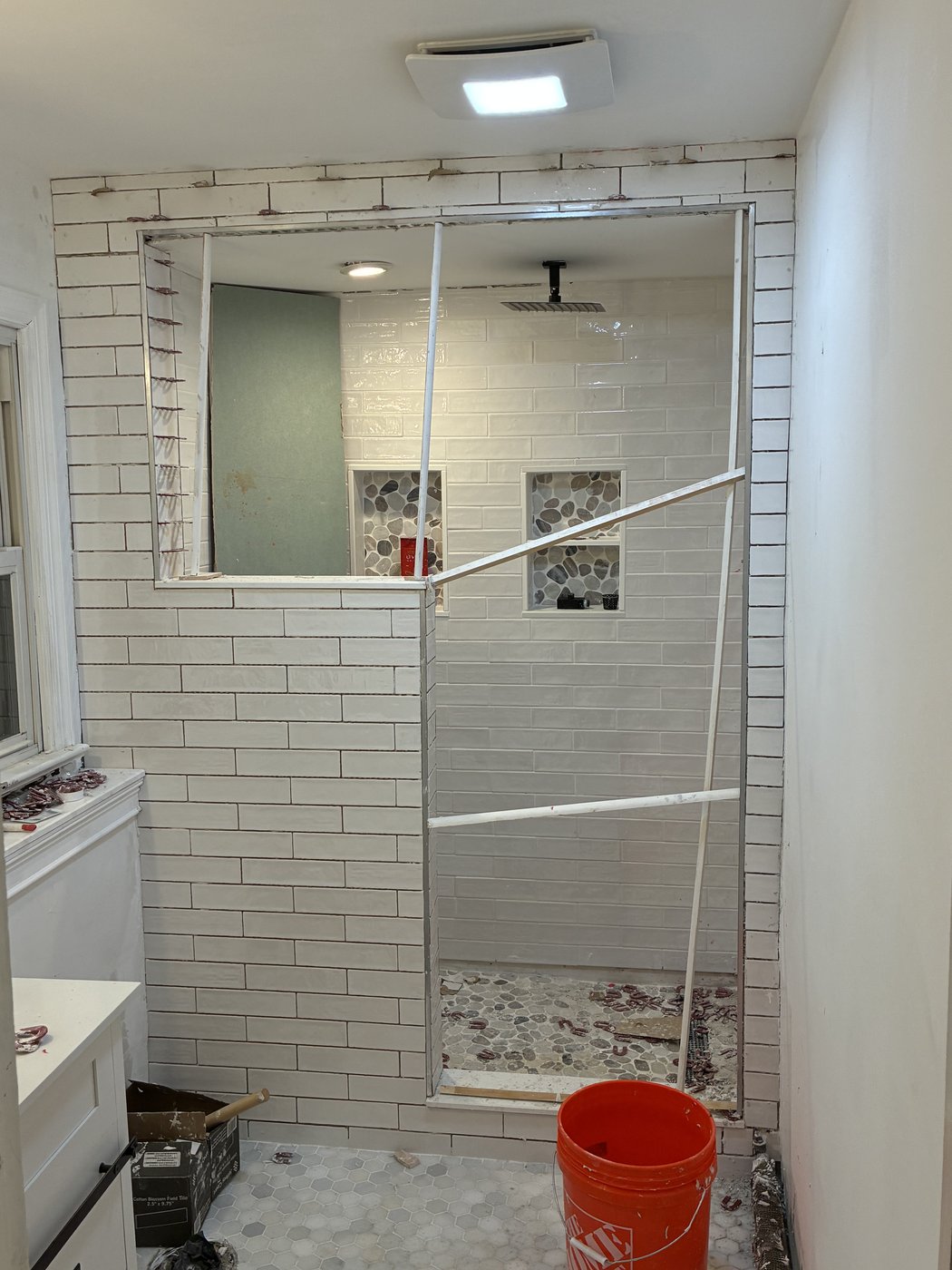 Custom Pebble Tile Shower